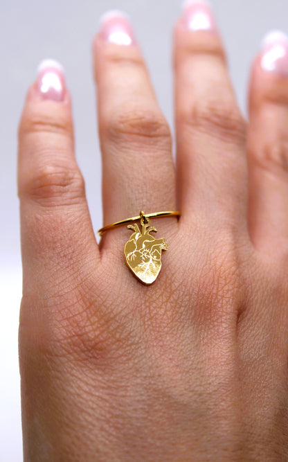 Anello ''Cuore anatomico gold''